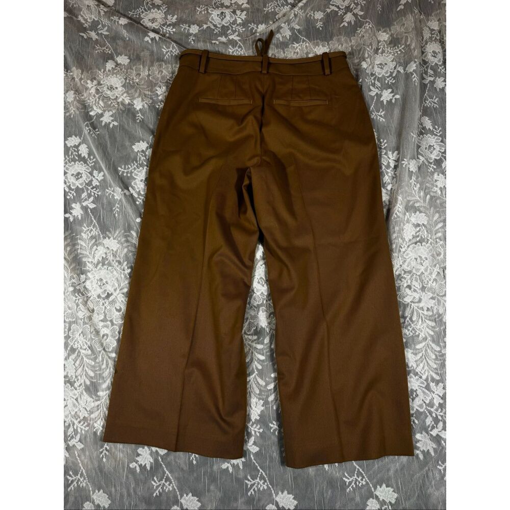 White House Black Market Camel Wide-Leg Crop Pants – Size 2R | Tie Waist | Cropp - Picture 2 of 7